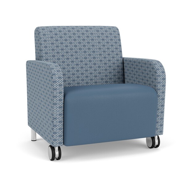 Lesro Siena Wide Guest Chair w/ FrontCasters, BruSteel, RS RainSong Back, MD Titan Seat, RS RainSong Panels SN1201 - main